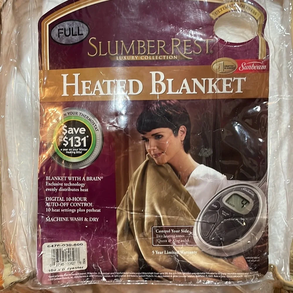NEW Slumber Rest  Electric HEATED BLANKET  w Timer Control  Full